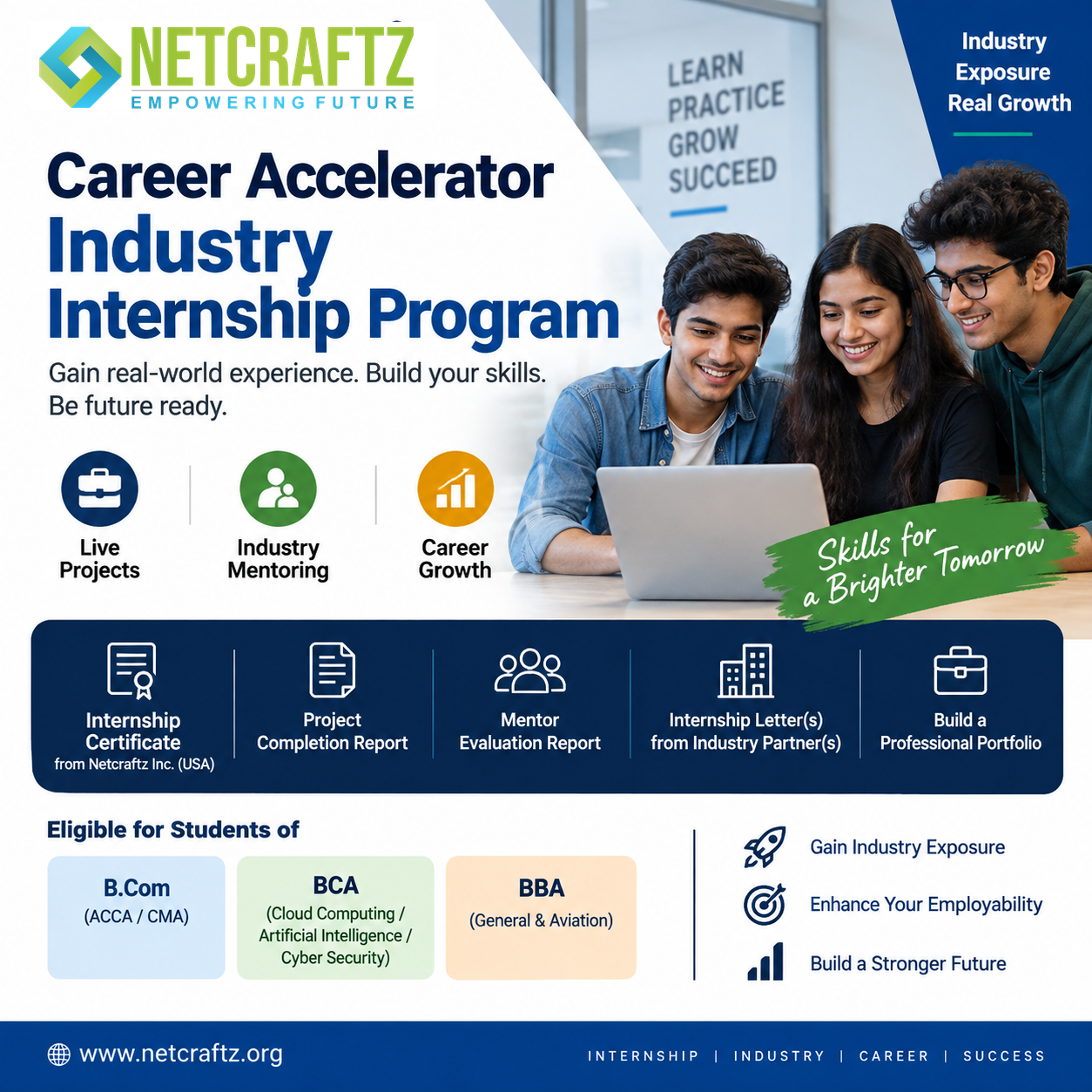 Netcraftz Career Accelerator – Industry Internship Program
